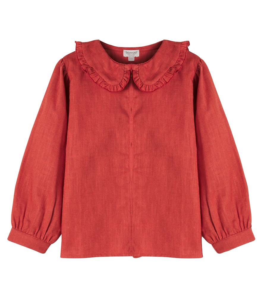 Donsje Red Luikje Linen And Cotton Blouse Y 3/4 - Mytheresa