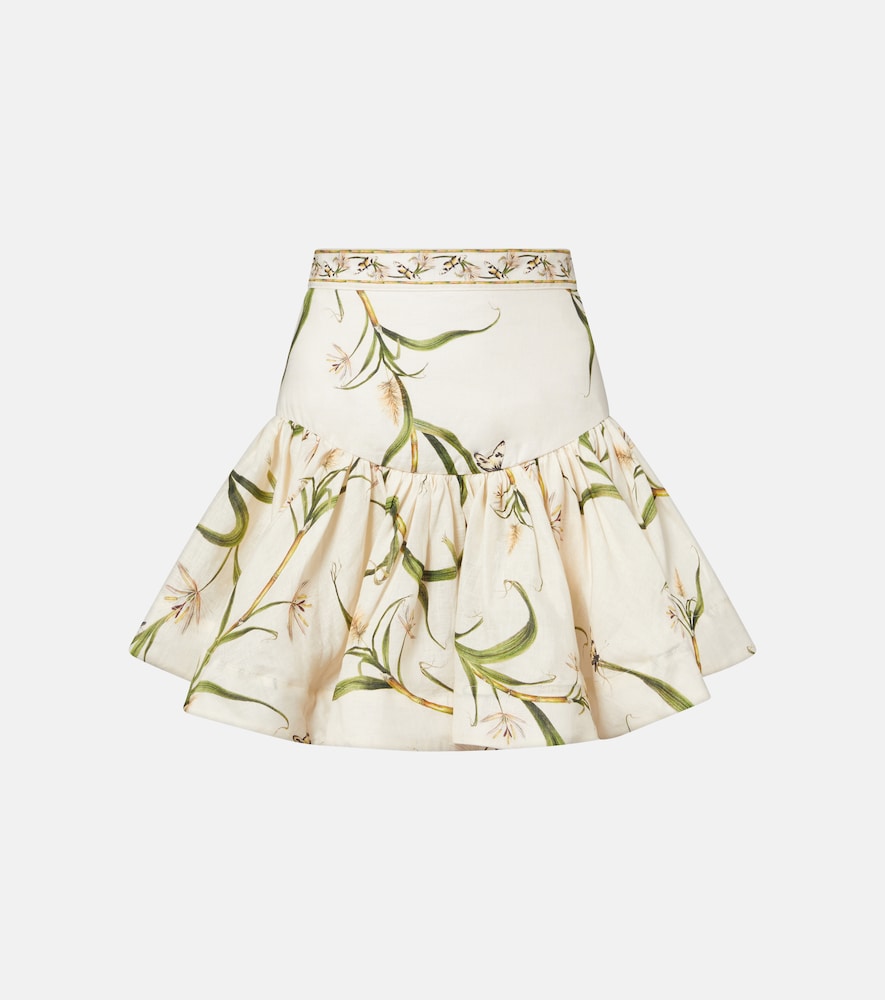 Minigonna Jacarina in lino con stampa