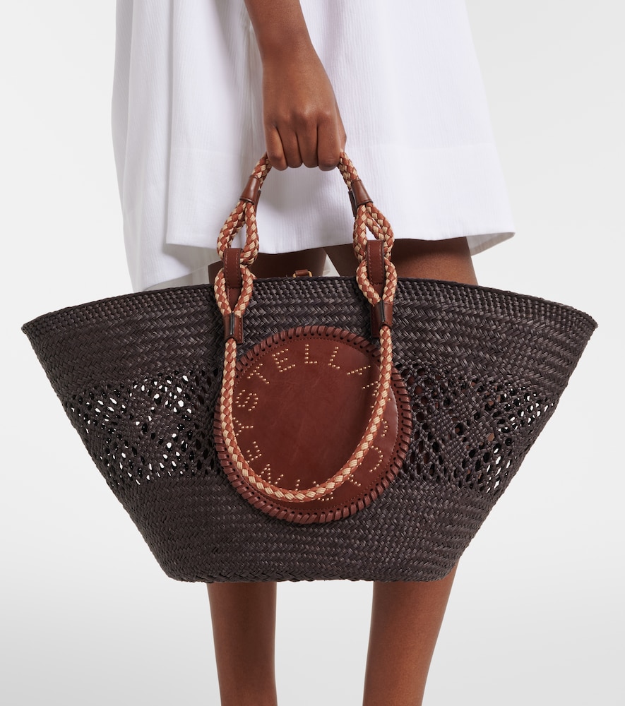 Stella McCartney Logo Large raffia basket bag
