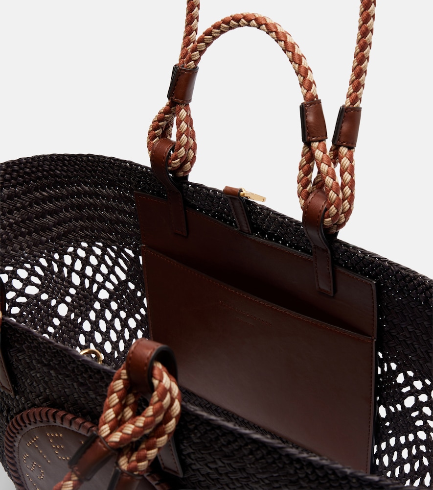 Stella Mccartney Stella Mccartney Logo Large Raffia Basket Bag 