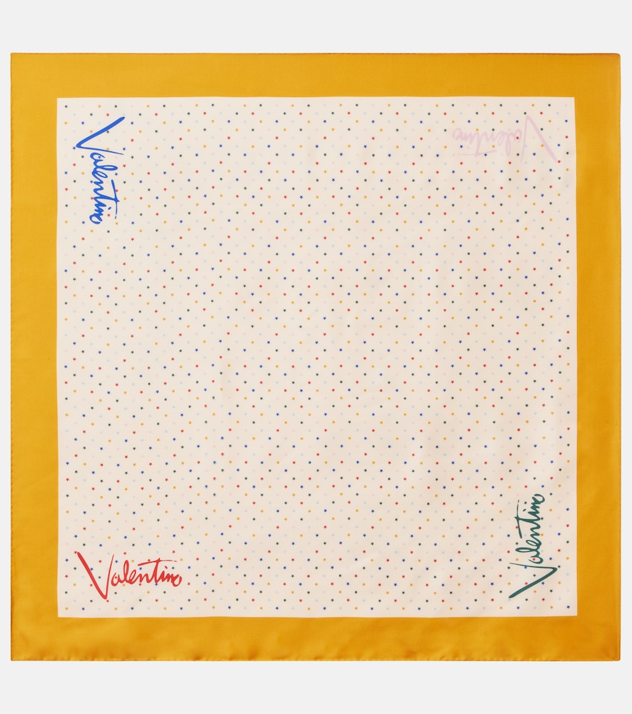 Valentino Women's Orange Polka-Dot Silk Twill Scarf - Mytheresa