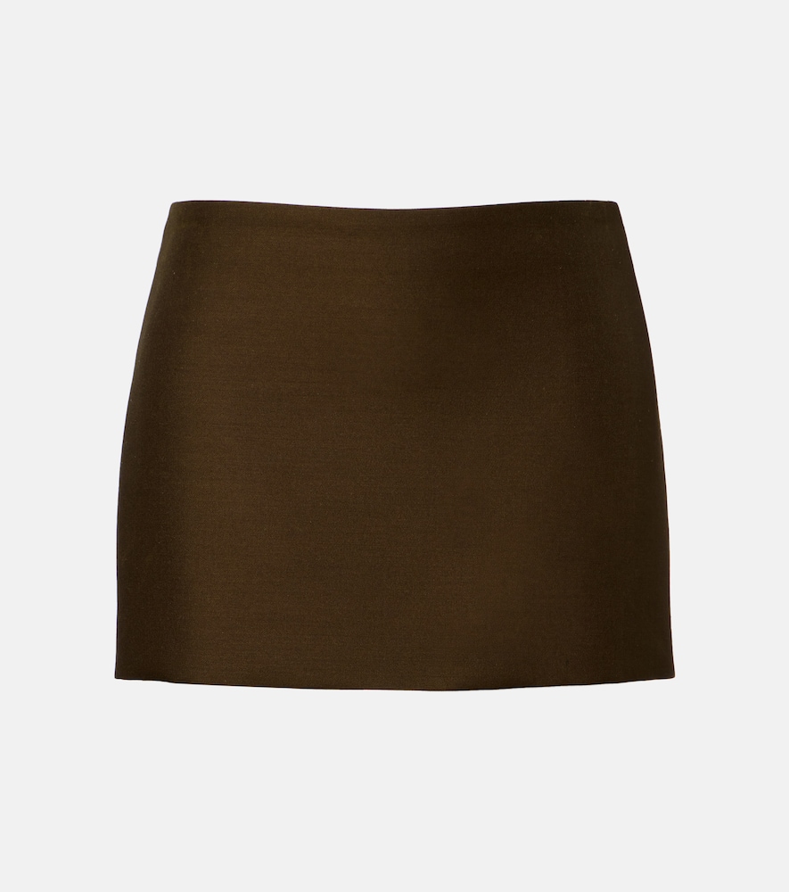 Khaite Women's Brown Jett Wool And Silk Cady Miniskirt UK Size 12 - Mytheresa
