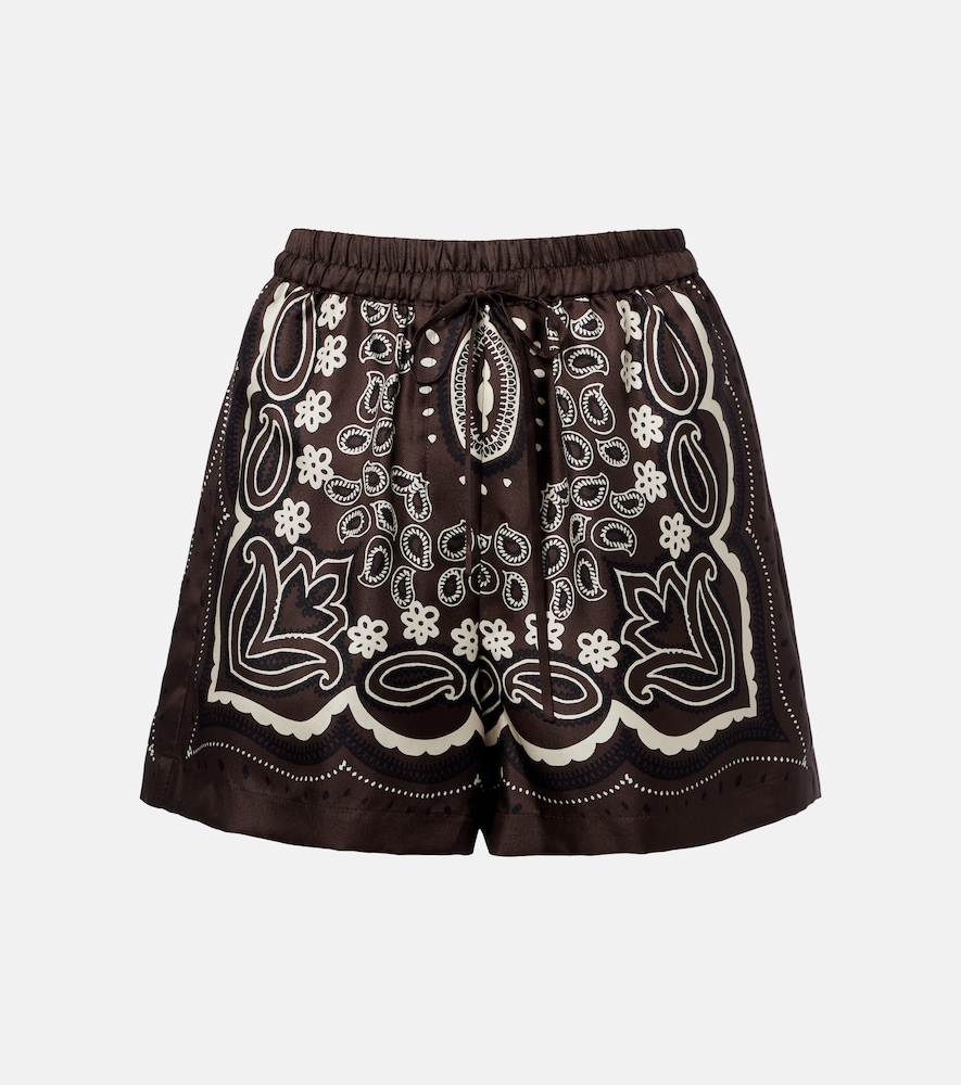 Shorts Frances in twill di seta con stampa