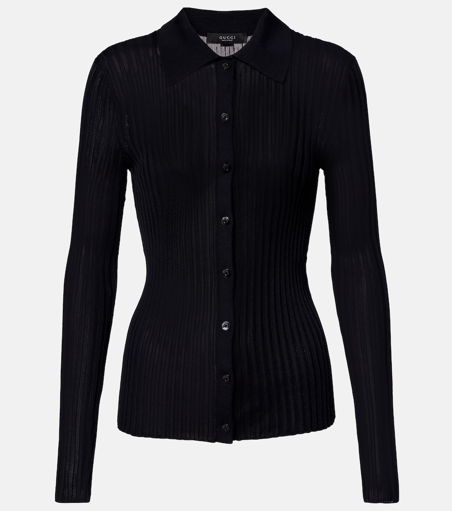 Cardigan aus Rippstrick