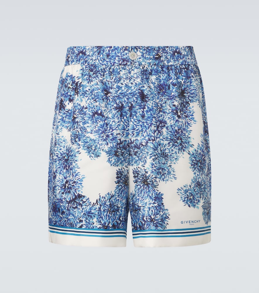 Givenchy Men's Blue Couture Seam Printed Silk Twill Shorts UK Size 36 - Mytheresa