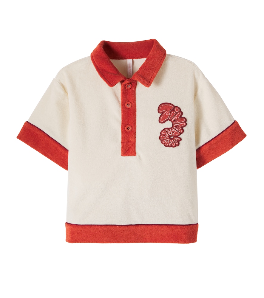 Zimmermann Logo Cotton Terry Polo Shirt In White