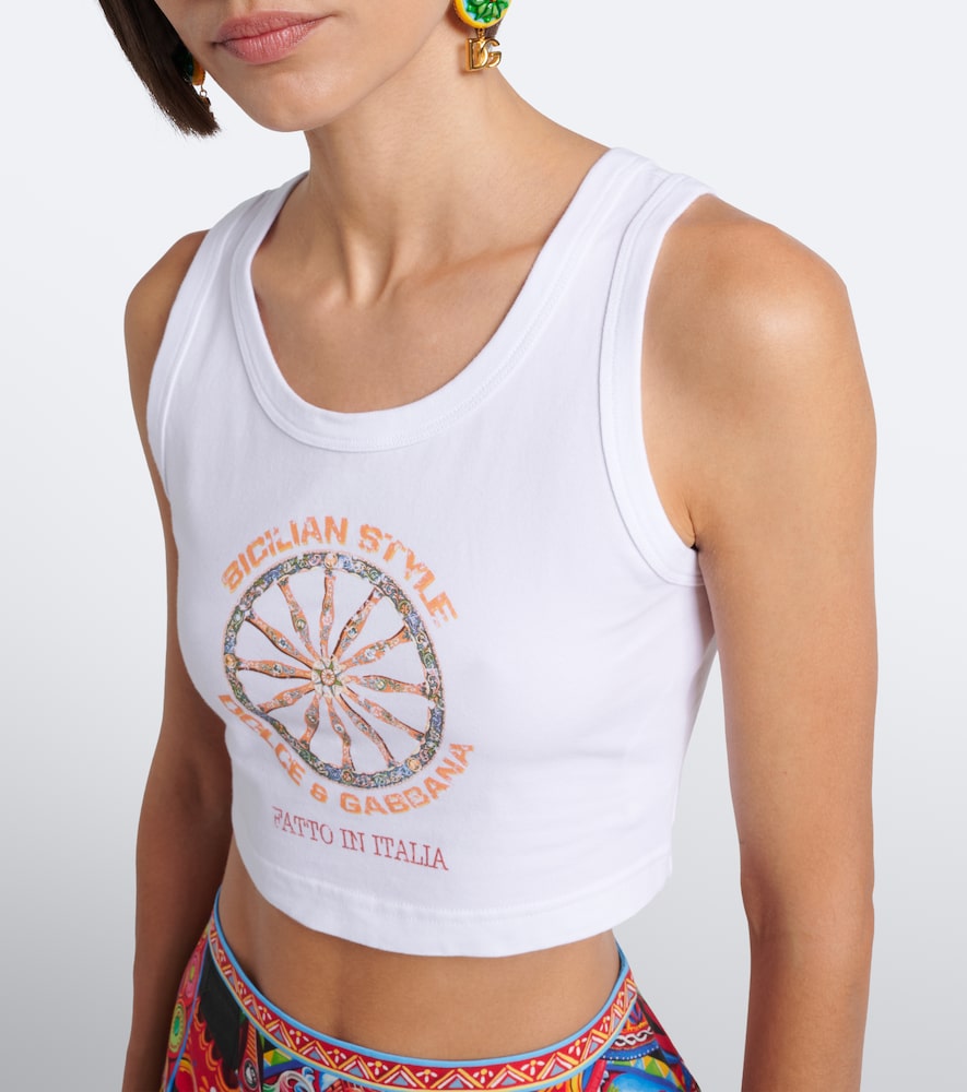 Dolce&Gabbana Carretto Cotton-Blend Jersey Crop Top
