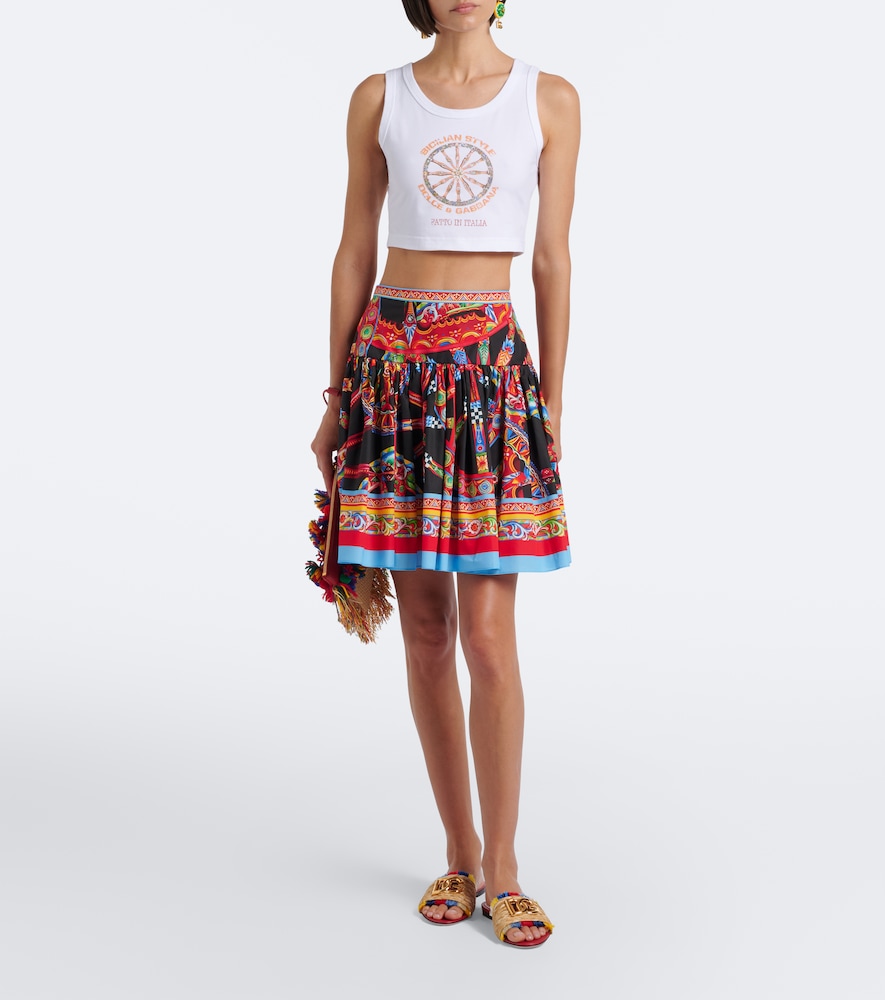 Dolce&Gabbana Carretto Cotton-Blend Jersey Crop Top