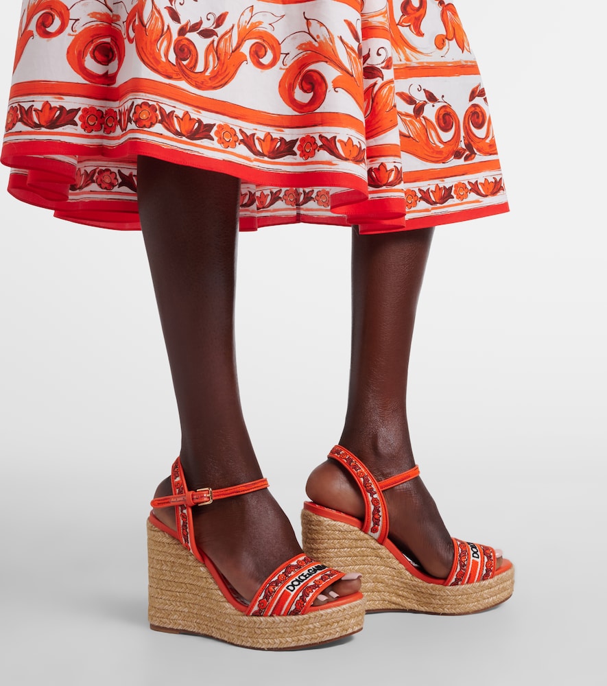 Dolce & Gabbana Floral embroidered espadrille wedges