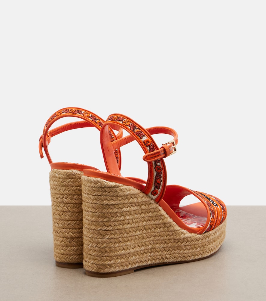  Dolce&gabbana Dolce&gabbana Floral Embroidered Espadrille Wedges 