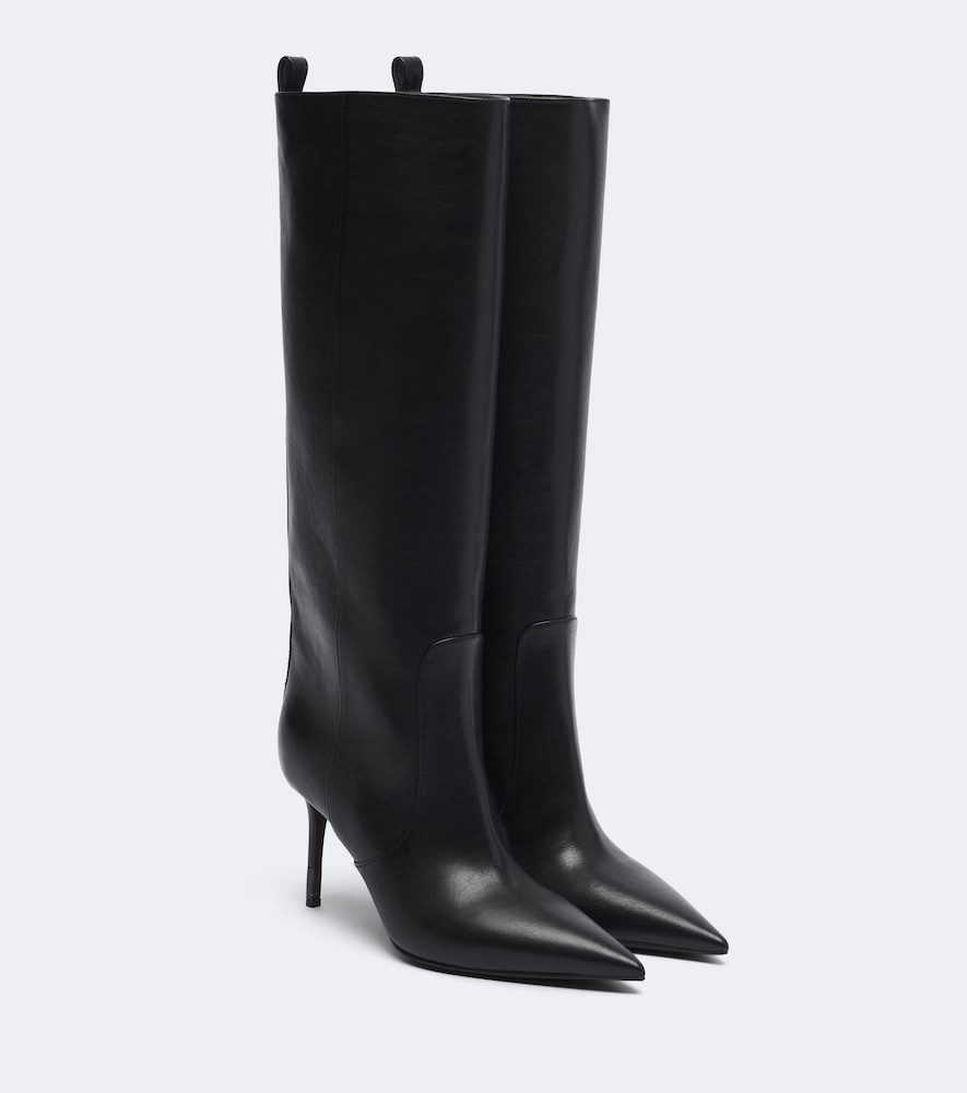 Brunello Cucinelli Monili Leather Knee-high Boots In Brown