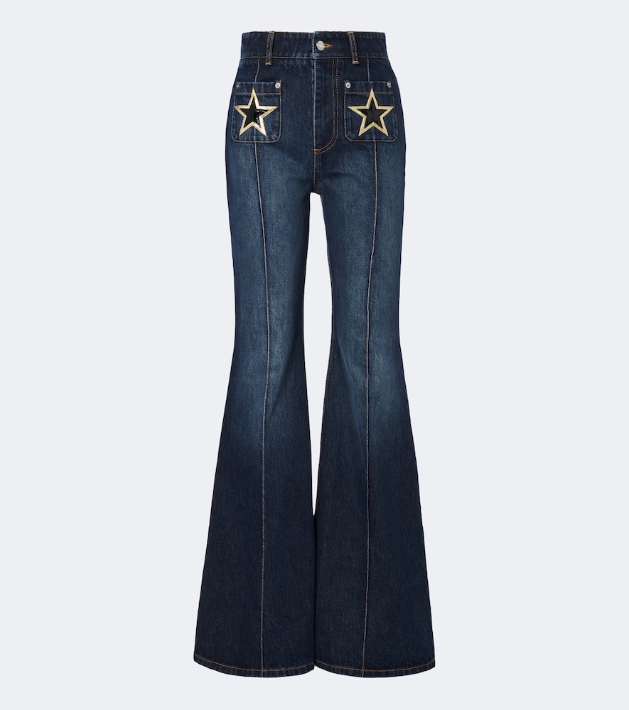 Dolce&Gabbana Faded Patch-Appliqué Flared Jeans