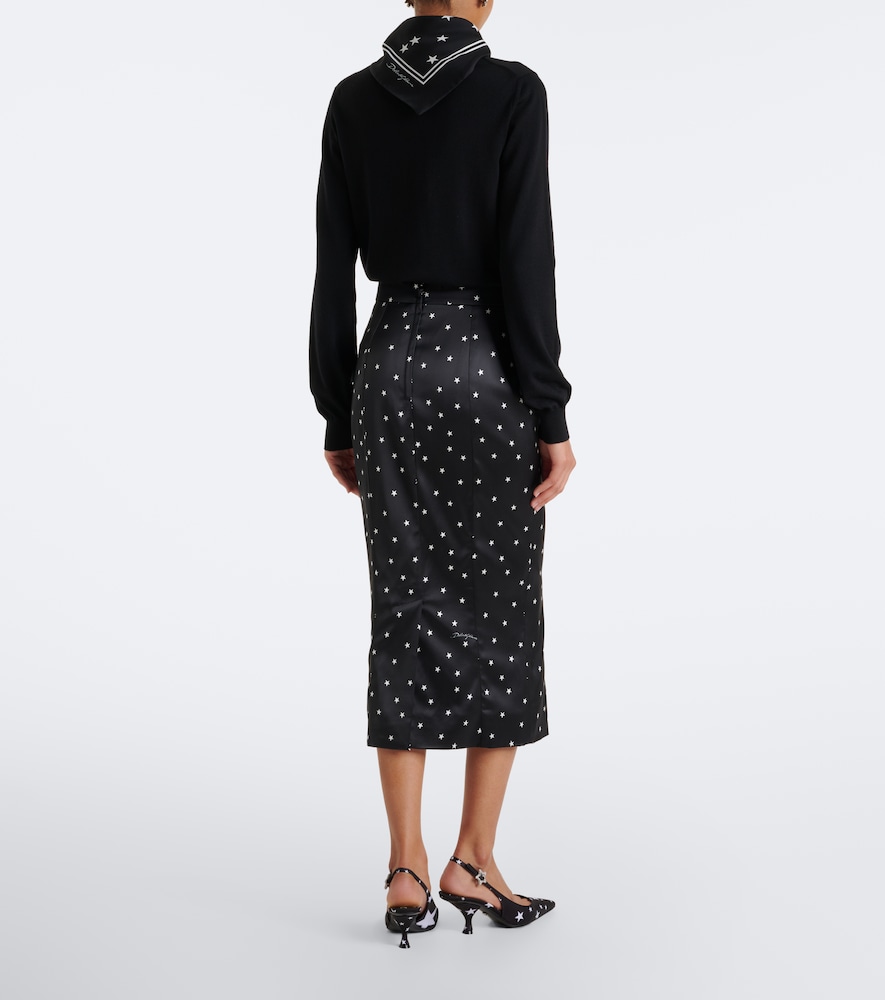 Dolce&Gabbana Printed Satin Pencil Skirt