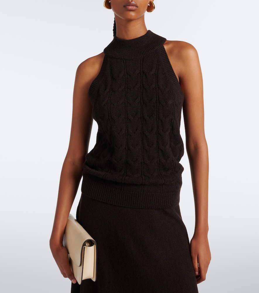Serafine Cable-Knit Cashmere Top