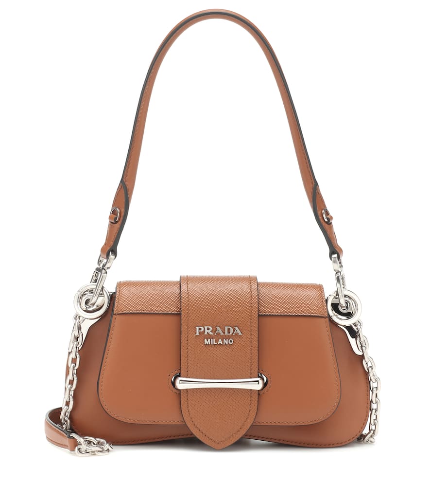 Click to view more detailed imagery on our partner's website Prada Sidonie Leather Shoulder Bag In Brown