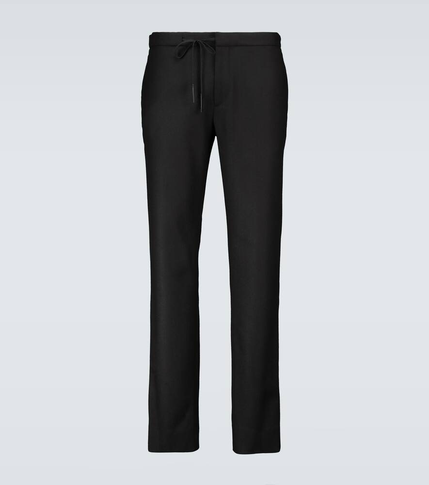 Wool flannel drawstring pants