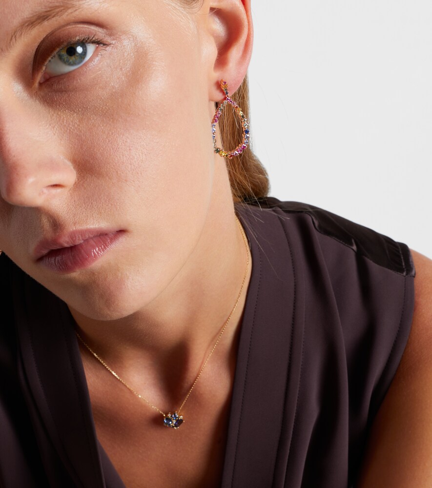 Suzanne Kalan 18kt rose gold drop earrings with sapphires