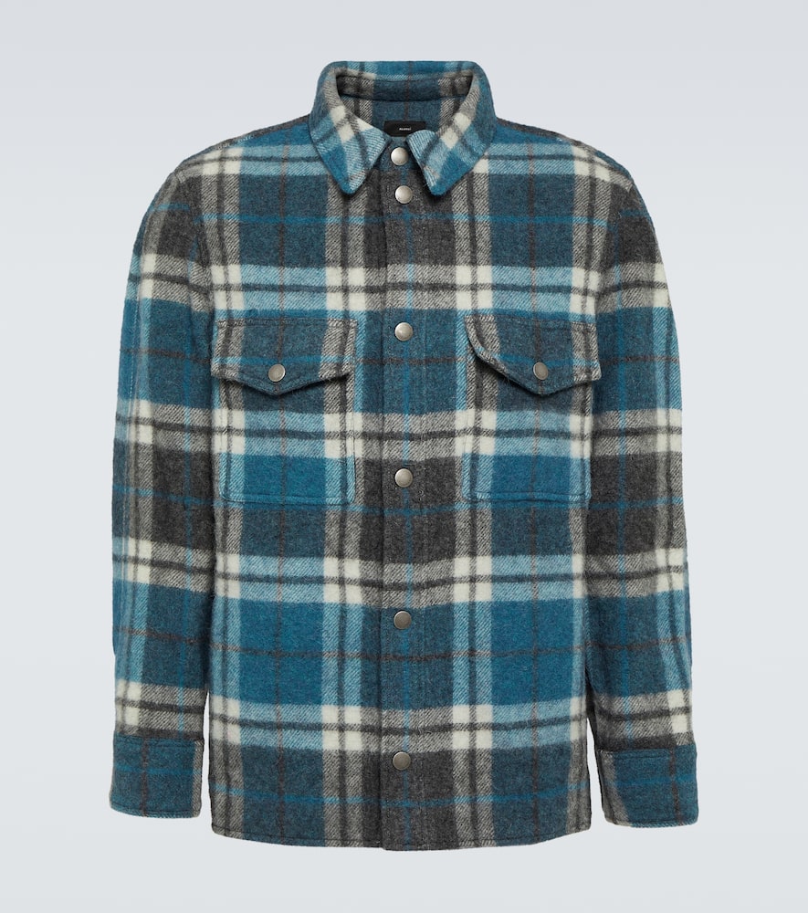 Shop Alanui Checked Wool And Alpaca Shirt Jacket In Multicoloured