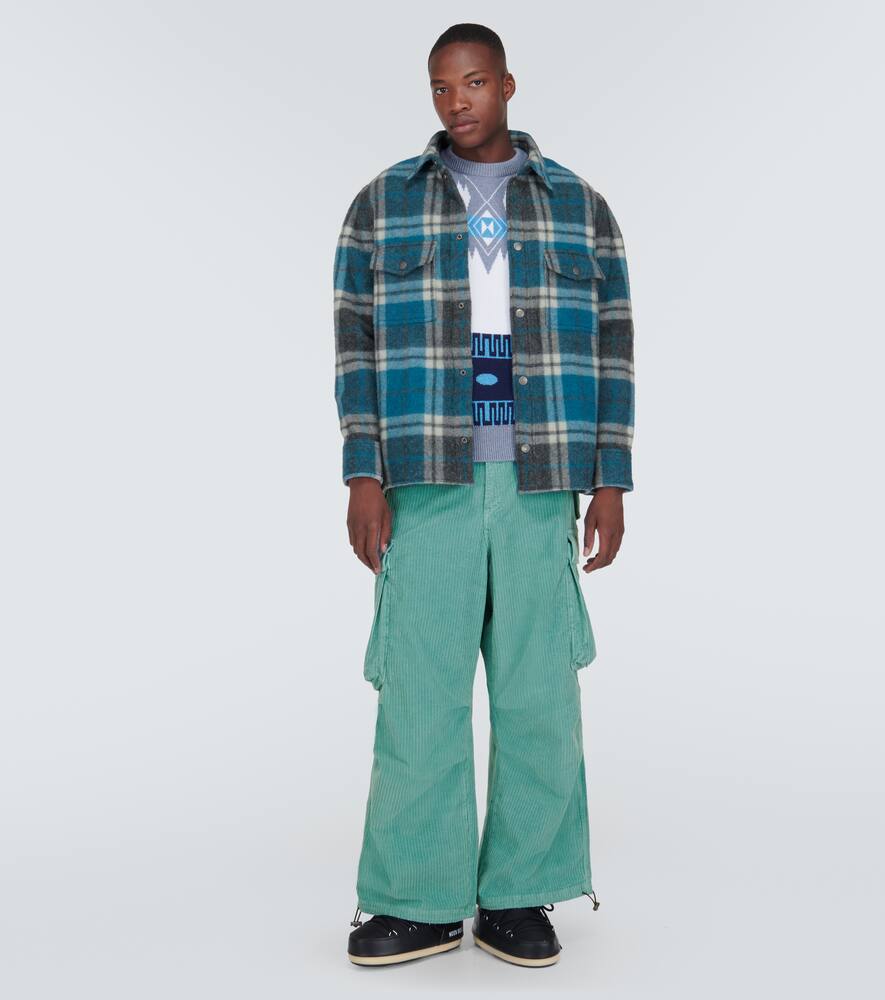 Alanui Patterned Wool Shirt With Flap Pockets In Multicoloured