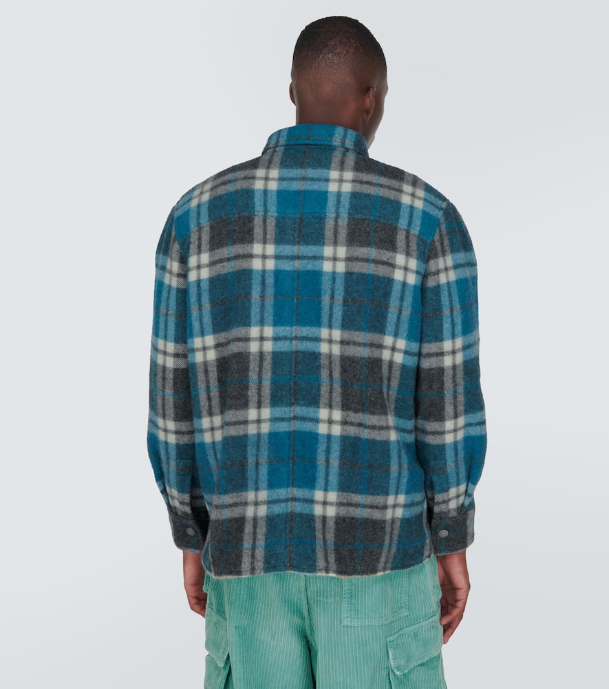 Shop Alanui Checked Wool And Alpaca Shirt Jacket In Multicoloured