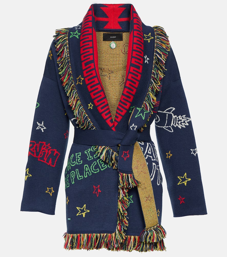 Alanui X Looney Tunes Marvin The Martian Wool-blend Cardigan In Multicoloured
