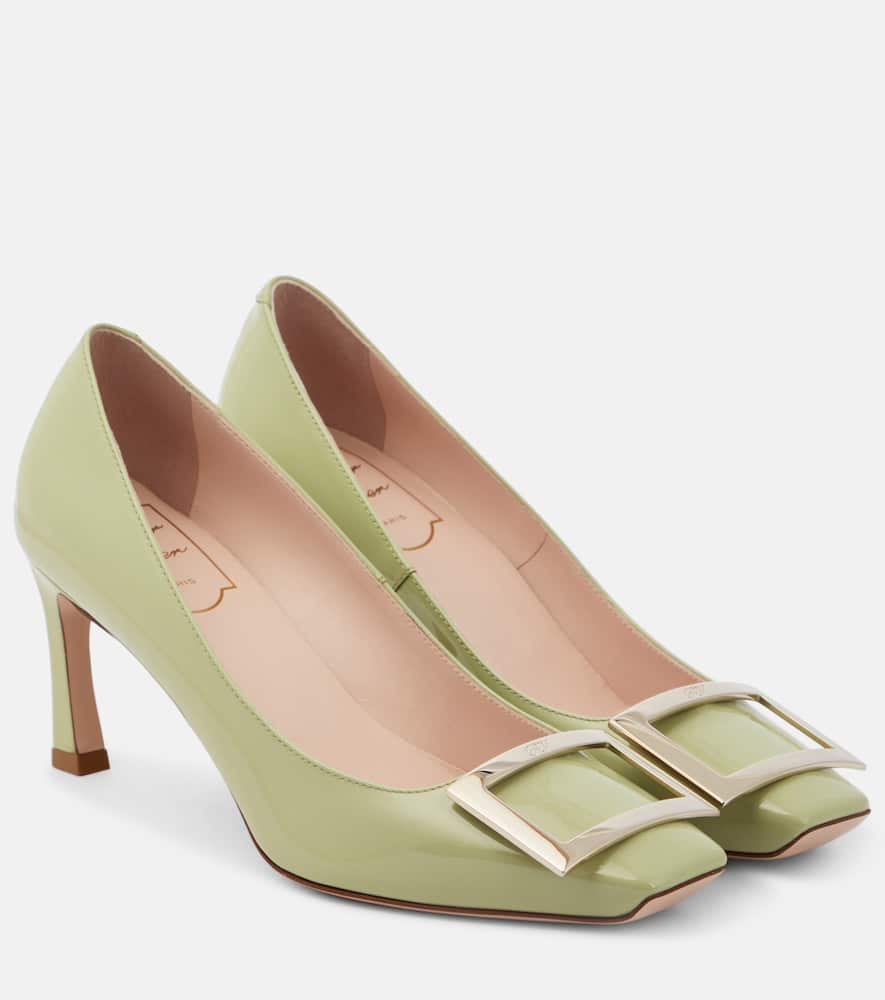 Roger Vivier Trompette 70 Patent Leather Pumps In Green