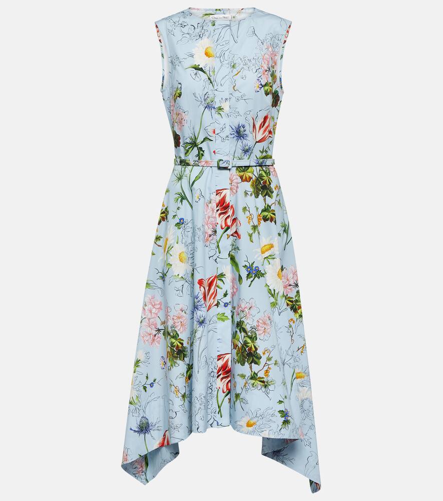 Oscar de la Renta Floral cotton-blend midi dress