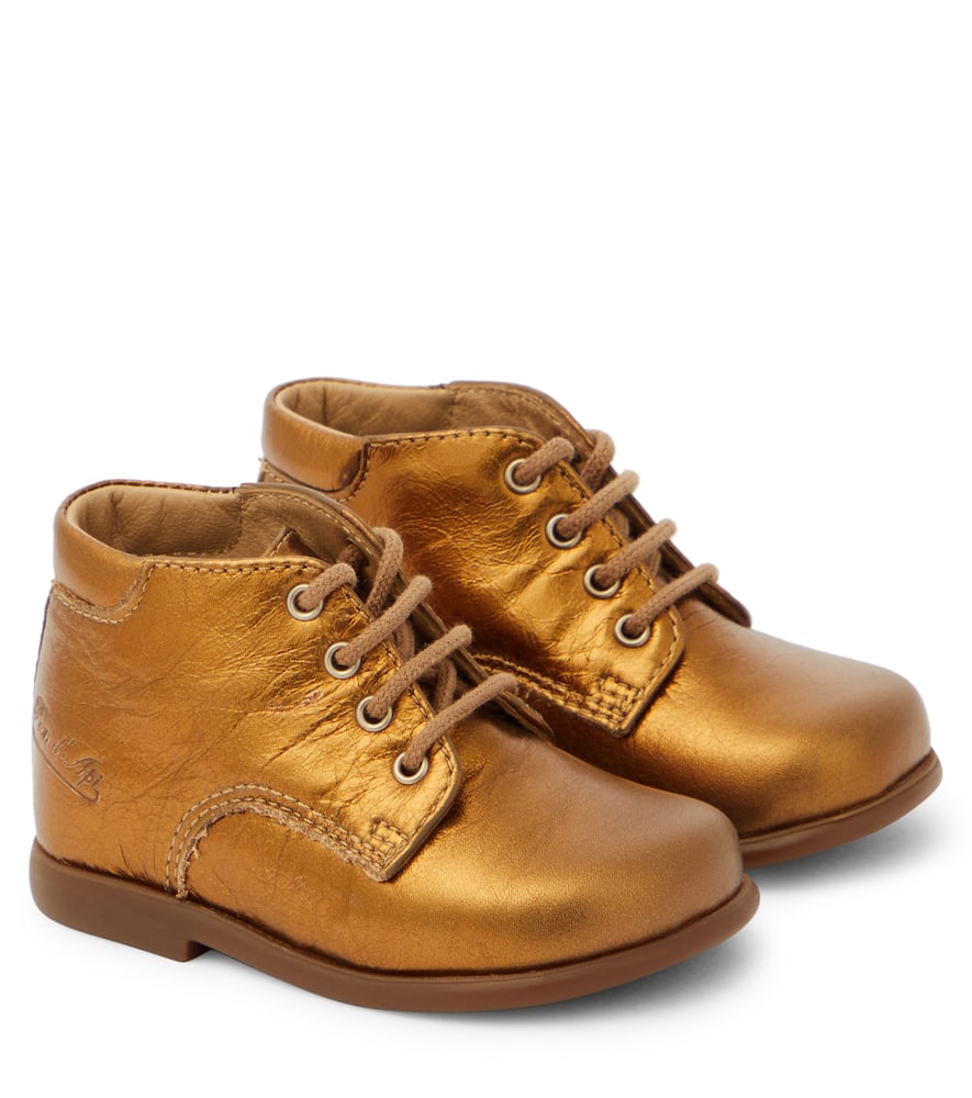 Pom D'api Baby Metallic Leather Boots In Metallic