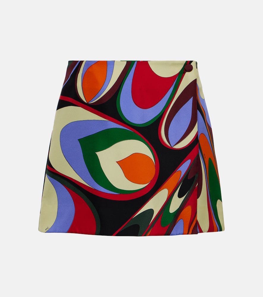 Onde silk twill miniskirt