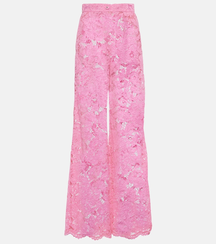 Dolce & Gabbana High-rise lace wide-leg pants