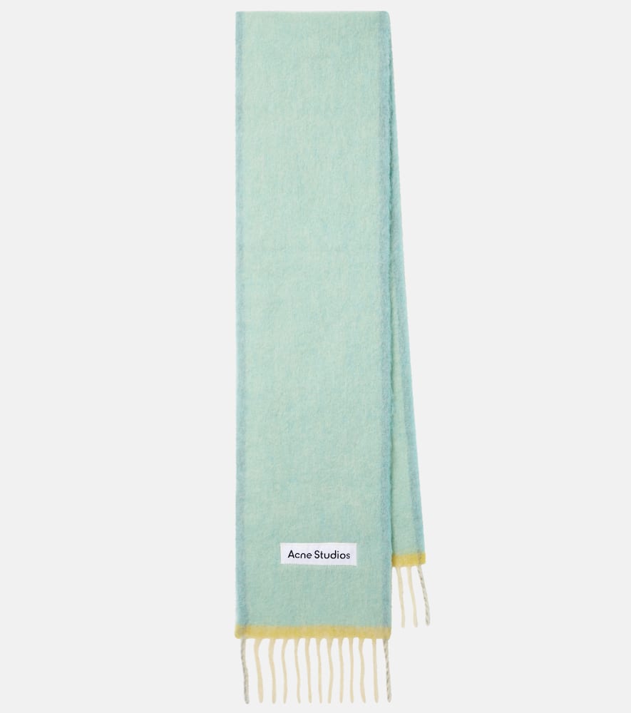 Acne Studios Logo fringed wool-blend scarf