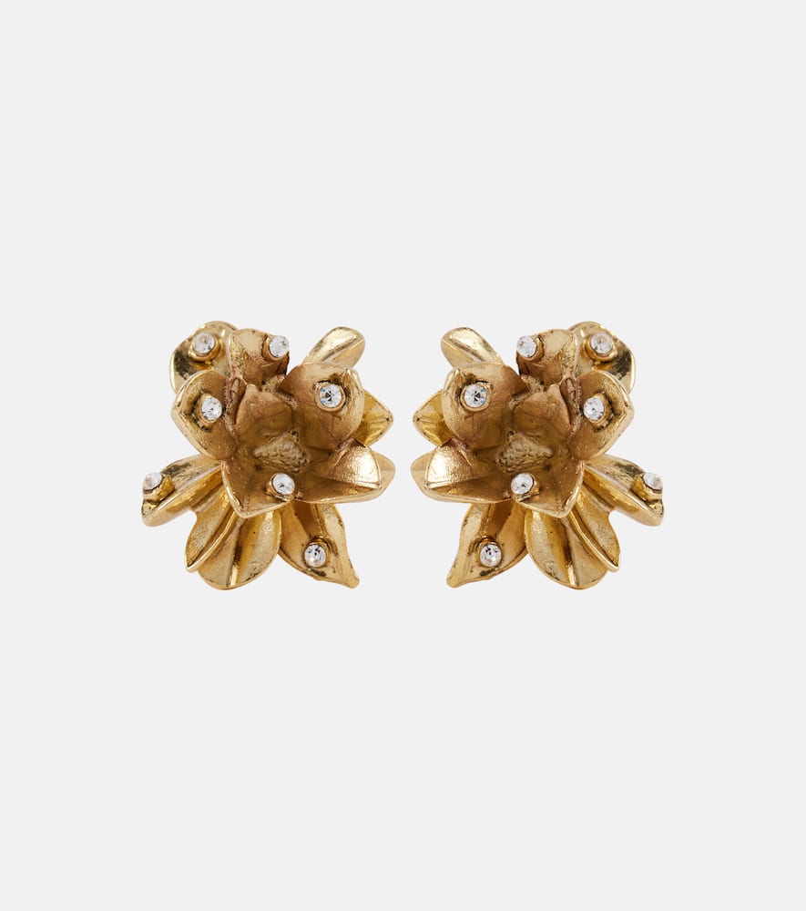 Flower embellished stud earrings