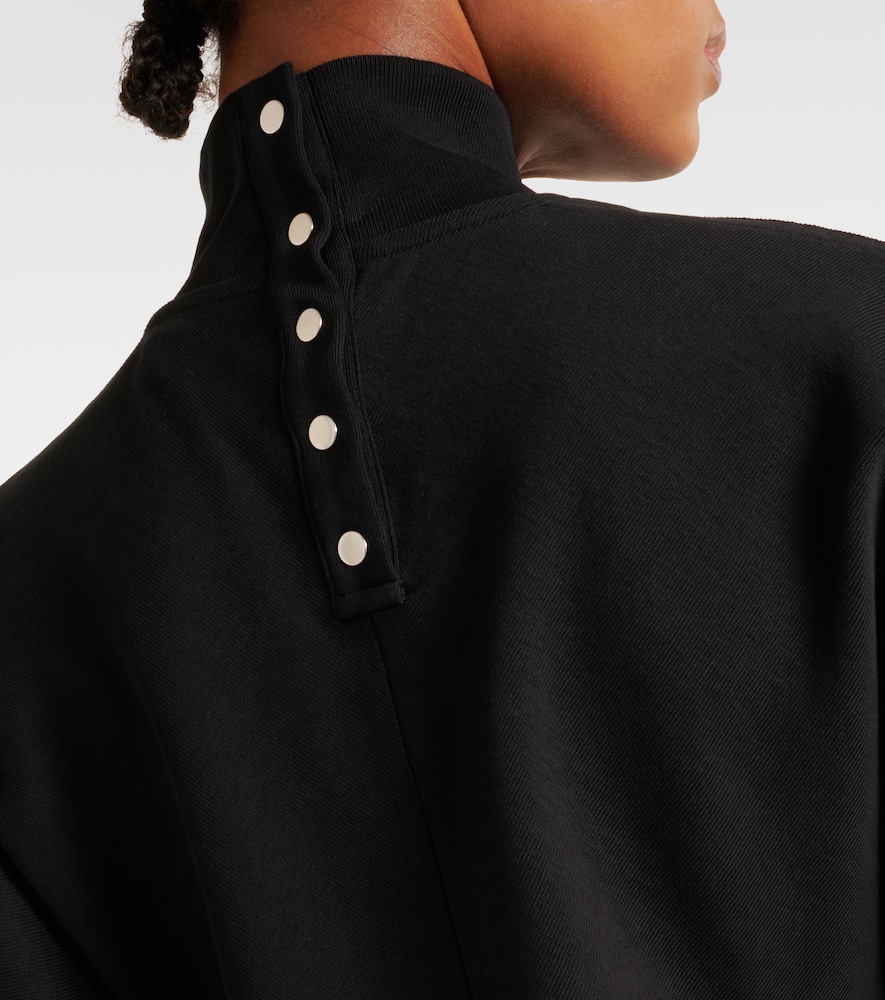 Tシャツ・カットソー ALAIA BLACK COTTON TURTLENECK TOP Alaïa Cropped Cotton-jersey Turtleneck T-shirt In Black