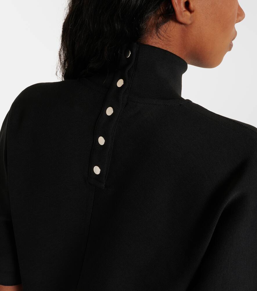 Alaïa Cropped Cotton-jersey Turtleneck T-shirt In Black