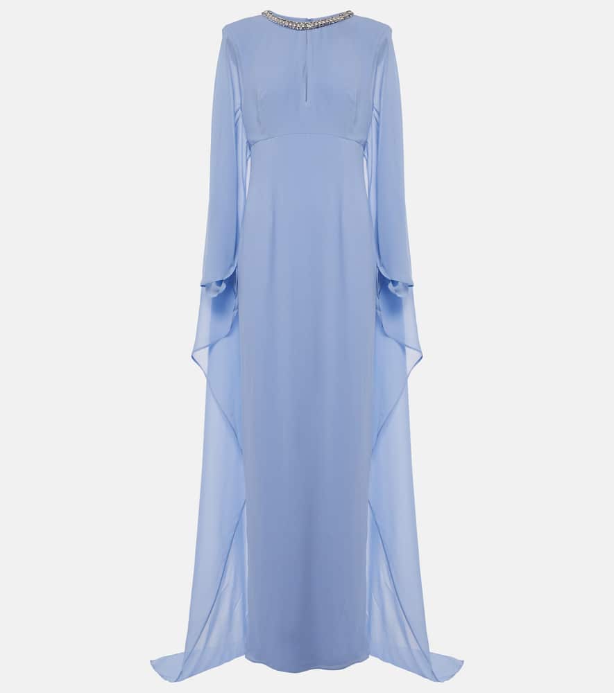 Roland Mouret Embellished silk chiffon gown