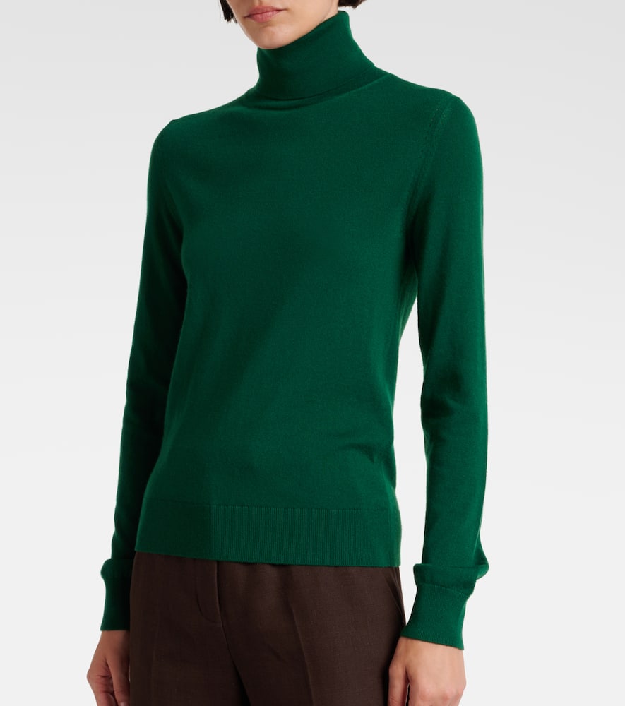 Loro Piana Neo Piuma Cashmere Turtleneck Top In Green