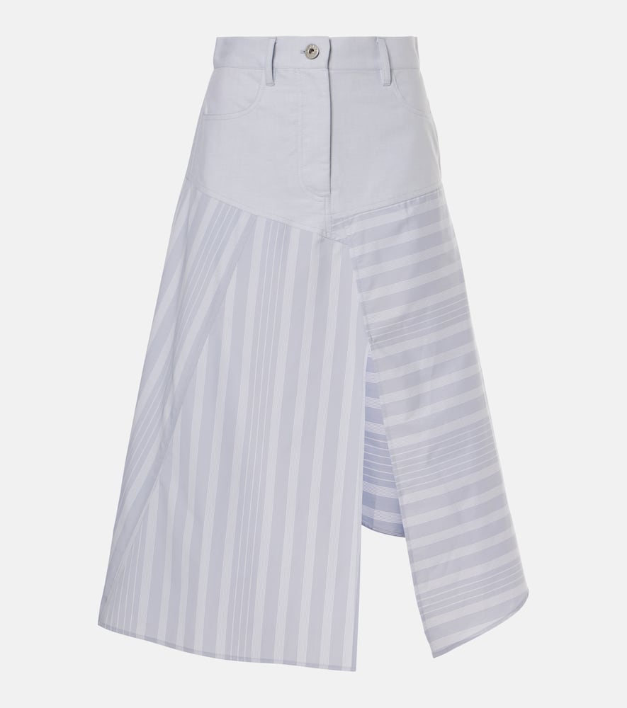 Patchwork cotton midi skirt