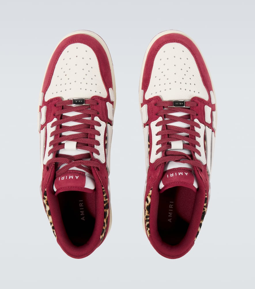 Amiri Burgundy Leopard Skel-top Sneakers In Multicoloured