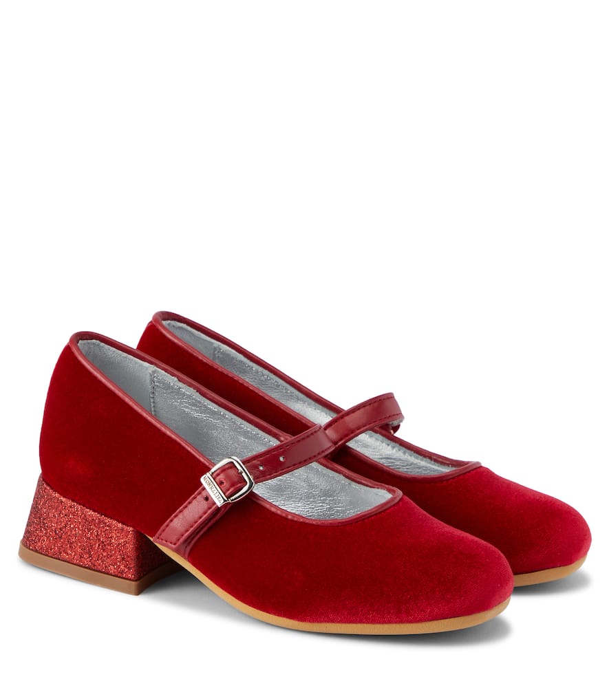 Monnalisa Dorothy Velvet Shoes In Pink