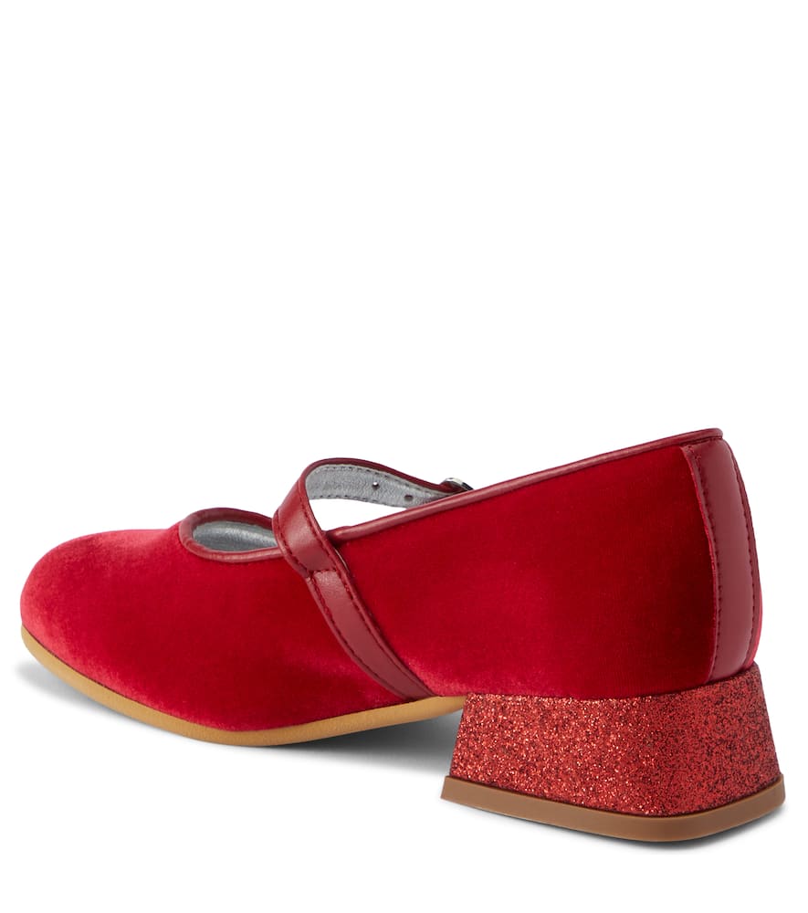 Monnalisa Dorothy Velvet Shoes In Pink