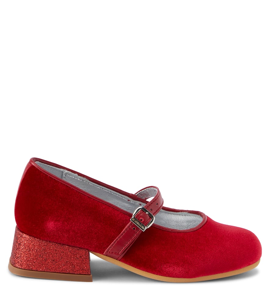 Monnalisa Dorothy Velvet Shoes In Pink