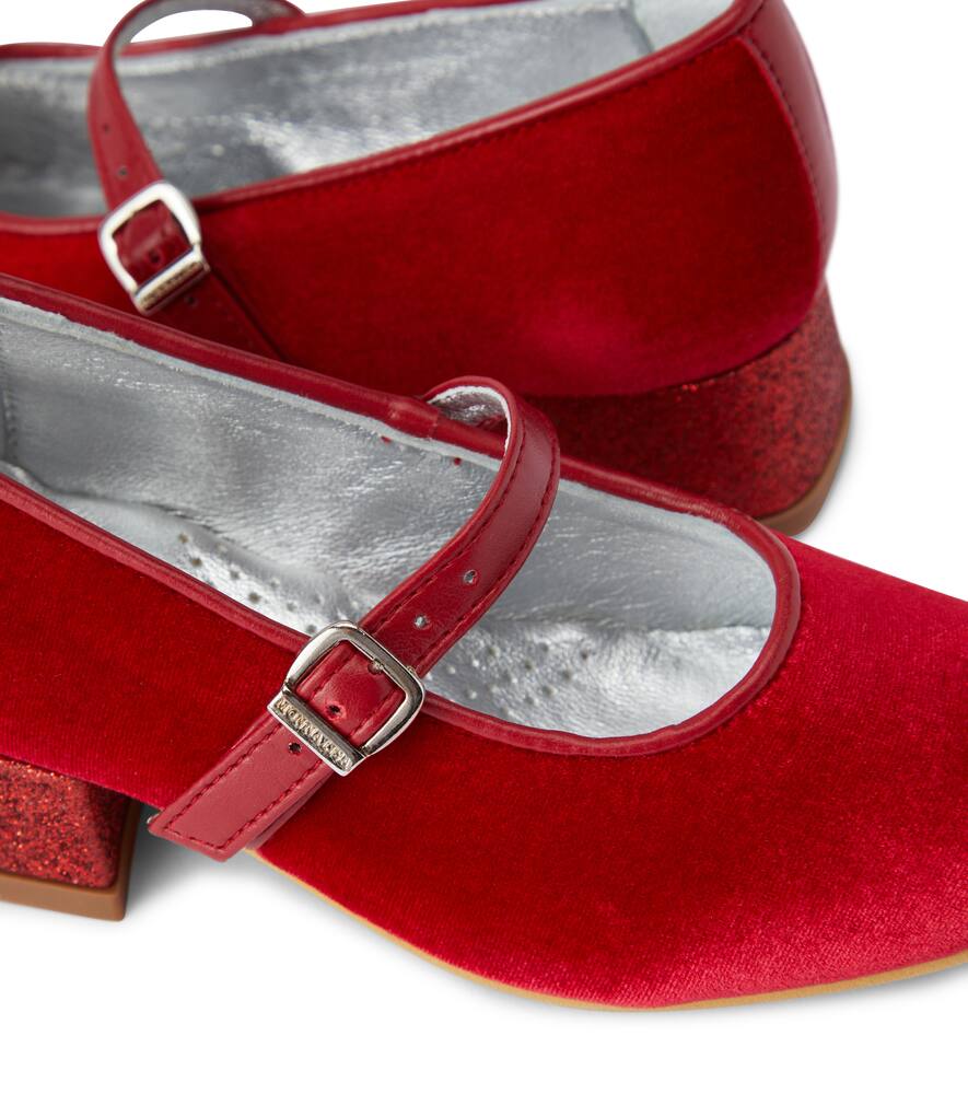 Monnalisa Dorothy Velvet Shoes In Pink