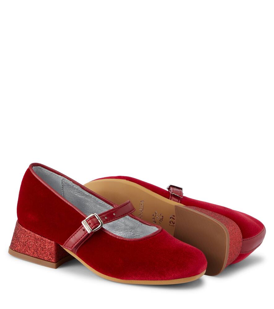 Monnalisa Dorothy Velvet Shoes In Pink