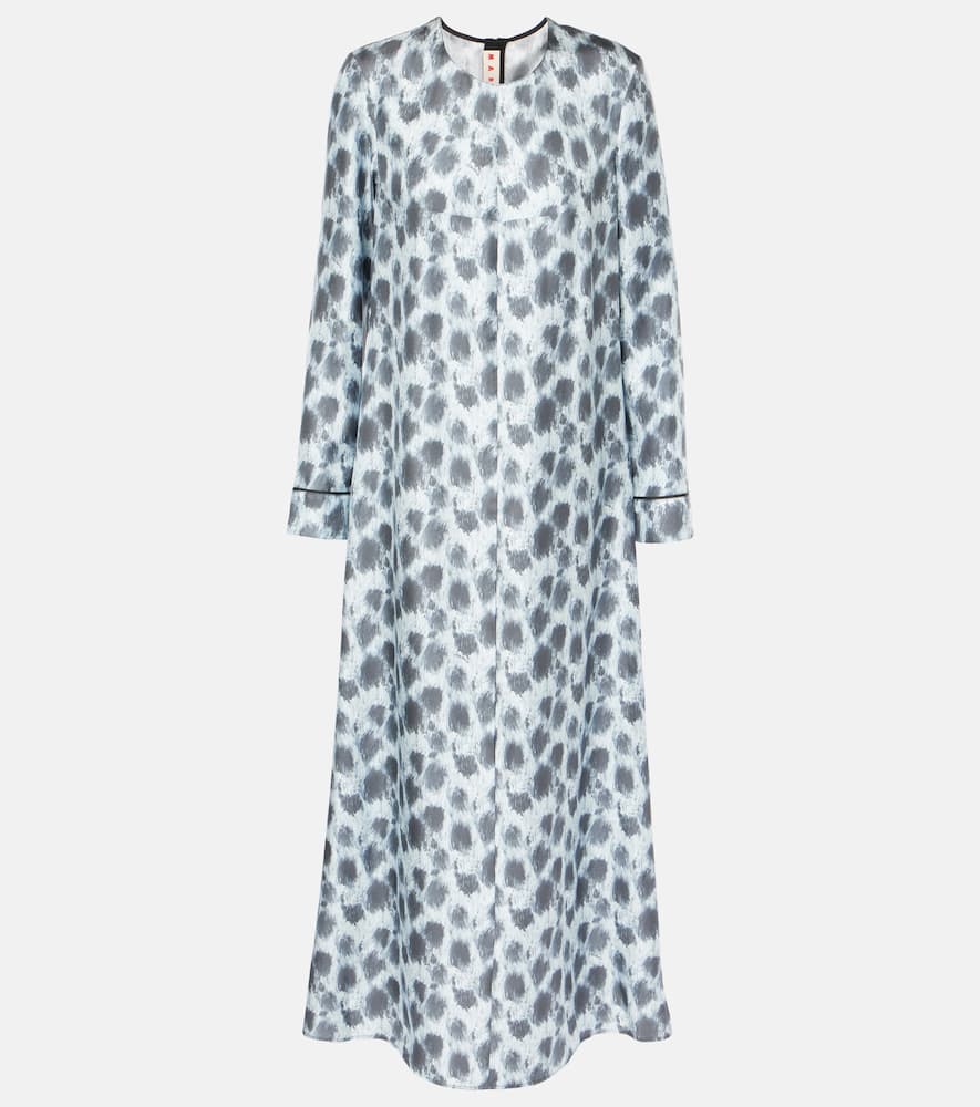 Printed silk maxi dress