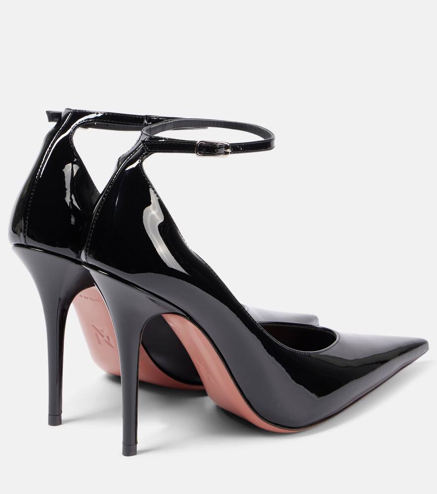 Amina Muaddi Anok 105 Patent Black Pumps In Black