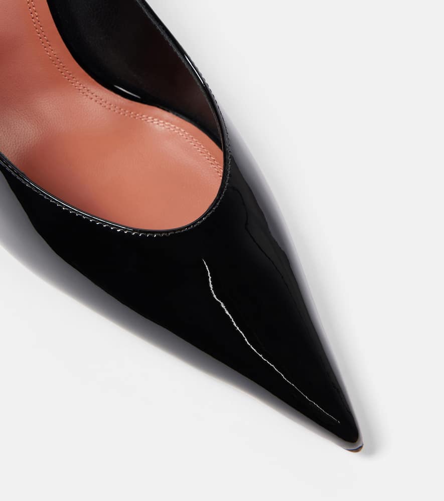 Amina Muaddi Anok 105 Patent Black Pumps In Black