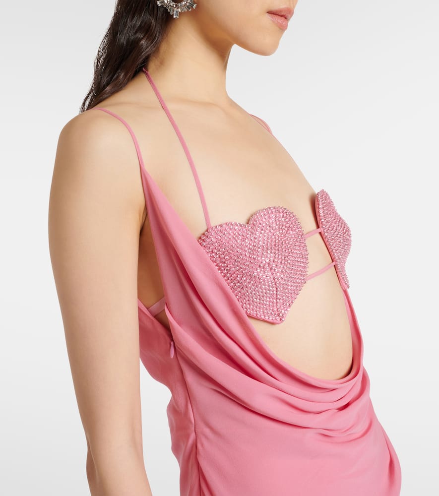 Blumarine Georg Embellished Maxi Dress In Pink Peony