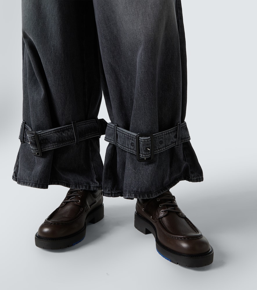 Jw Anderson Gray Buckled Cuff Denim Jeans In Grey