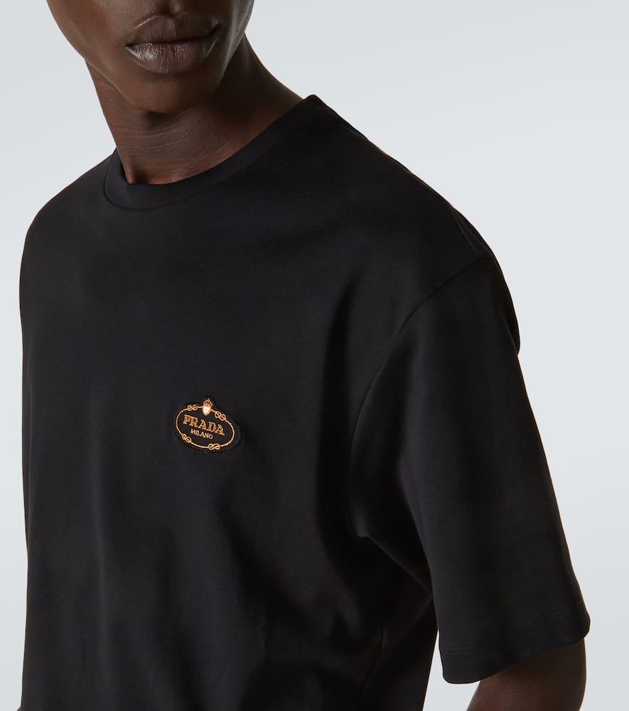 Prada Cotton Jersey T-shirt In Black