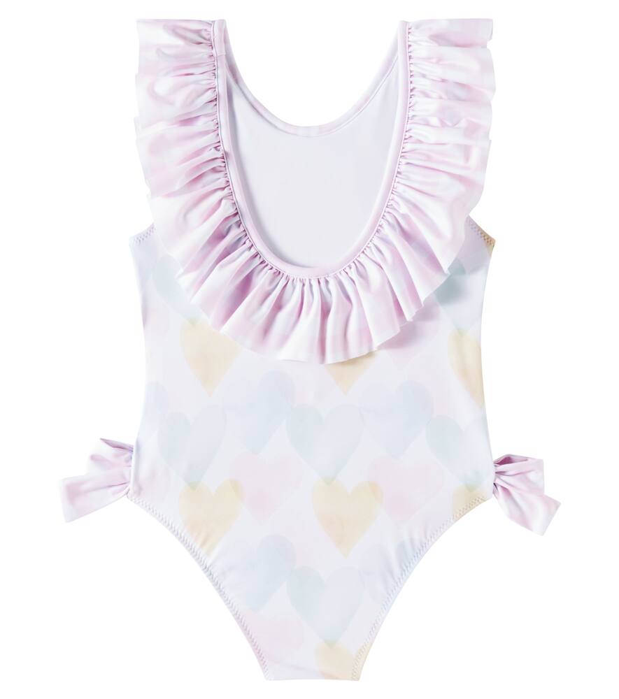 Patachou Bow-detail Printed Swimsuit In Multicoloured